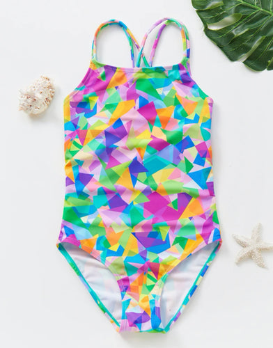 Tween Girl Geo Swim Suit