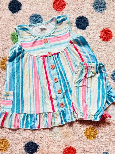 Striped Tunic Set with Shorties