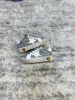 Silver Glitter White STar Sneakers (6t and 4 youth only)