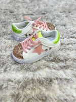 Pink STar Lime Heel Sneakers (Toddler Sizes)