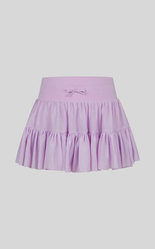 Girls Mesh Double Tier Ruffle Skort with Inner Short