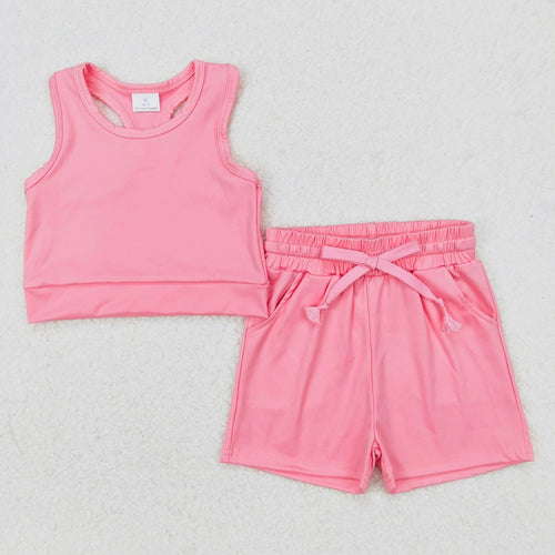 Pink Crop and Shorts Set