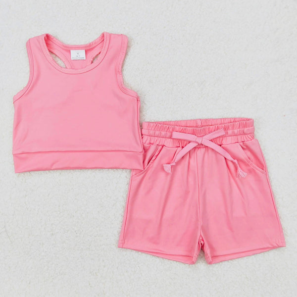 Pink Crop and Shorts Set