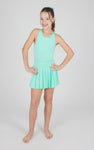 Girls Racerback Tank, Pleated Skort, and Scrunchie Bow Set