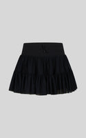 Girls Mesh Double Tier Ruffle Skort with Inner Short
