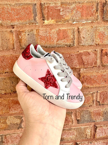 Pink and Red Star Sneakers Monkey