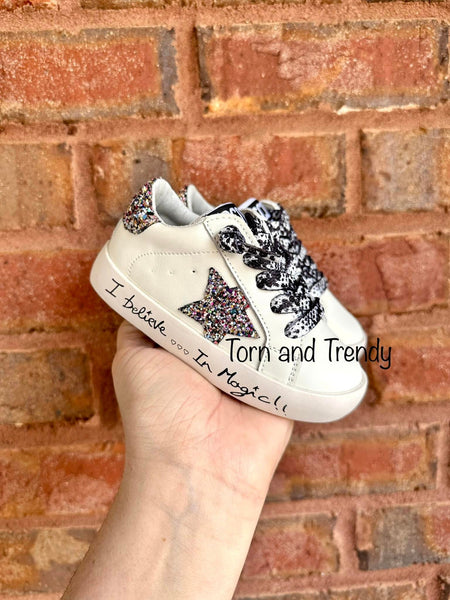I Believe In Magic Multi Glitter Star Sneakers