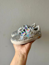 Load image into Gallery viewer, Silver Glitter Metallic Star Sneakers