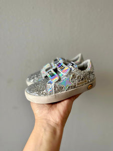 Silver Glitter Metallic Star Sneakers