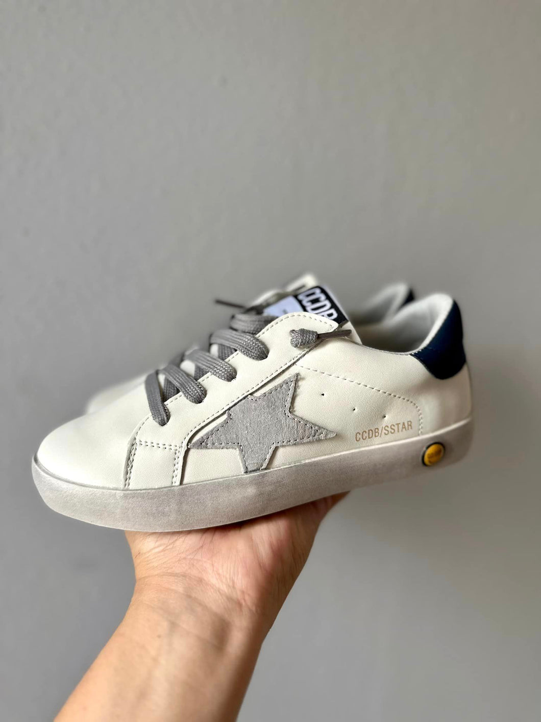 Unisex - Grey Star Blue Heel Sneakers