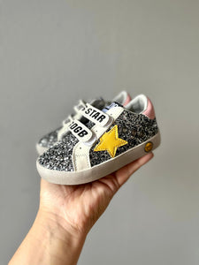 Silver Glitter Yellow Star Sneakers