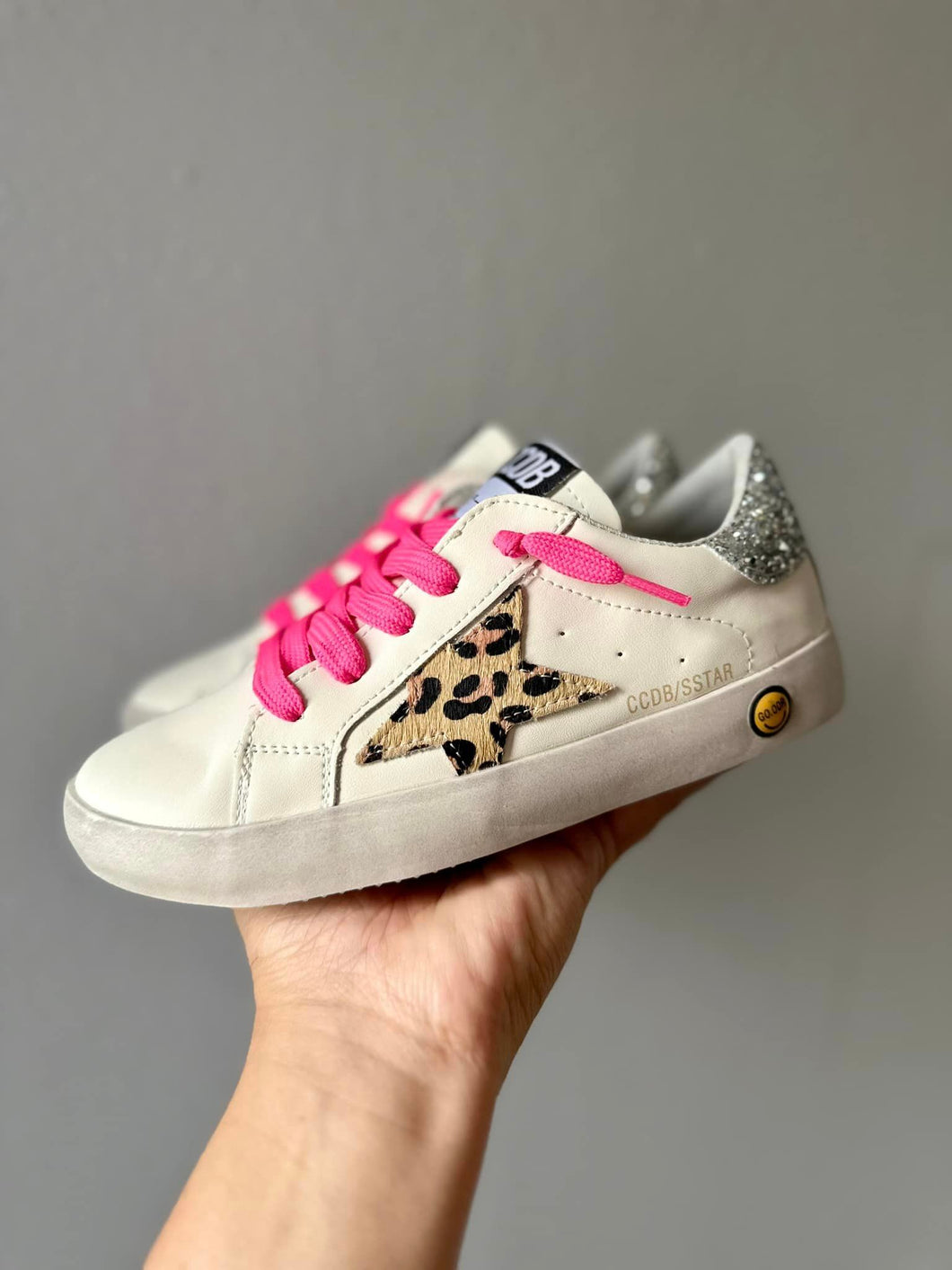 Cheetah Star Pink Lace Sneakers