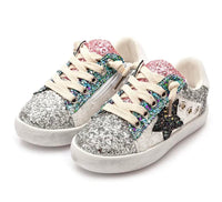 Pink Teal White glitter With black STar