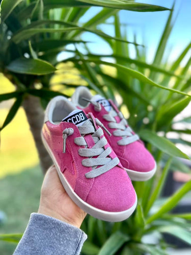 Pink Suede Star Sneakers