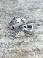 Silver Glitter White STar Sneakers (6t and 4 youth only)