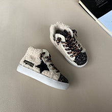 Load image into Gallery viewer, Cream Sherpa High Top Star Sneaker