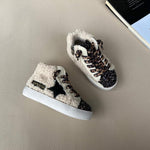 Cream Sherpa High Top Star Sneaker