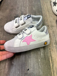 Pink Star Silver Heel Velcro - 5t only