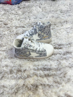 Hi Top Silver Glitter White STar Sneakers (8t only)
