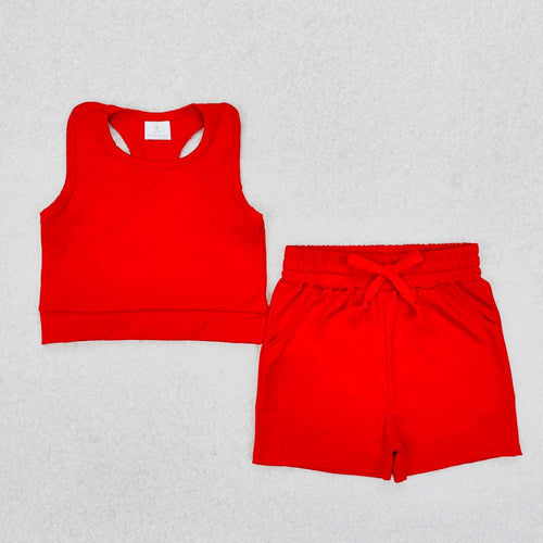 Red Crop and Shorts Set
