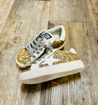 Gold Glitter White Star Sneaker -5t only
