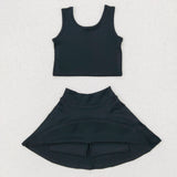 Black Tank and Skort Set