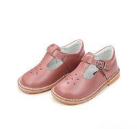 Joy Waxed Leather T-Strap Mary Jane - Vintage Rose