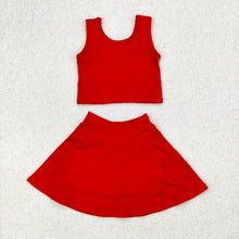 Load image into Gallery viewer, Red Tank and Skort Set