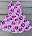 Minnie Dress Checkered with Flowers