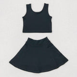Black Tank and Skort Set