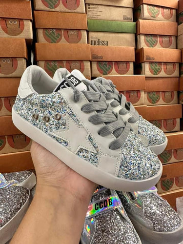 Mint Glitter White Star Sneakers