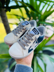 Blue and White with Grey Star Sneakers