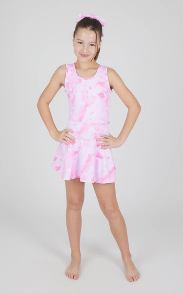 Girls Lux Lettuce Edge Tank, Skort, Scrunchie - 3 PCS Set