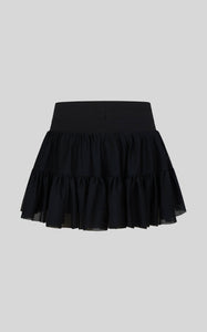 Girls Mesh Double Tier Ruffle Skort with Inner Short