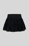 Girls Mesh Double Tier Ruffle Skort with Inner Short