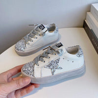 Silver Glitter Star Sneakers