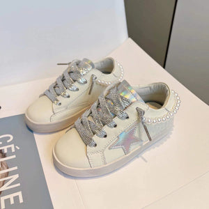 White with Pearls Star Sneakers