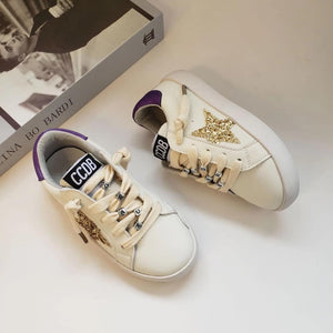 Gold Star Purple Heel Star Sneakers