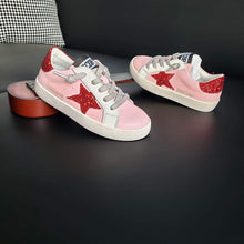Load image into Gallery viewer, Pink and Red Star Sneakers Monkey
