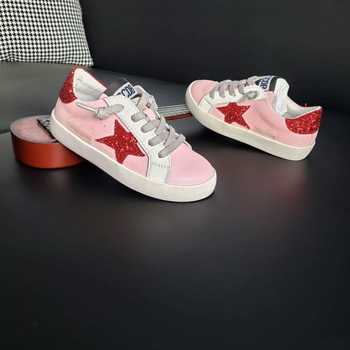 Pink and Red Star Sneakers Monkey