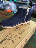 Navy Zipper Boots Unisex