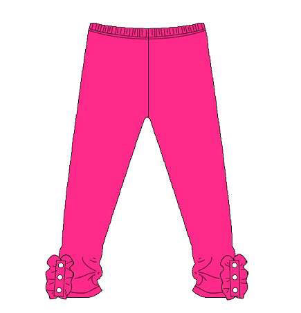 Hot Pink Button Leggings Solids